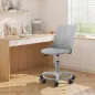 Silla de Escritorio sin Brazos Silla de Oficina Giratoria con Respaldo Hueco Altura Ajustable Gris