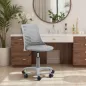 Silla de Escritorio sin Brazos Silla de Oficina Giratoria con Respaldo Hueco Altura Ajustable Gris