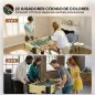 Futbolín para Niños de Madera Plegable Mesa de Futbolín con 2 Marcadores 8 Barras 22 Jugadores 118x107,5x78 cm Natural