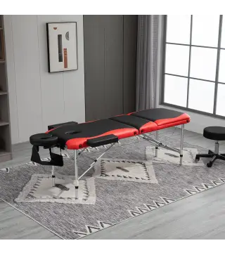 Camilla de Masaje Plegable y Portátil 215x81x61-84 cm Mesa Ajustable en Altura con Reposacabezas y Apoyabrazos para Tatu