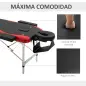 Camilla Masaje Plegable, Camilla Estética Profesional de Aluminio con Altura Ajustable, 3 Zonas, Reposacabezas, Reposabr