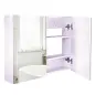 Armario de Baño con Espejo Armario de 2 Puertas con 3 Estantes Interiores Estilo Moderno para Dormitorio Salón 80x15x60