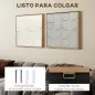Decoración de Pared de Madera 3D de 2 Piezas con Patrones Geométricos Huecos para Salón Dormitorio Pasillo Blanco