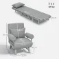 Sillón Cama Individual 3 en 1 Sofá Cama Plegable con Respaldo Ajustable y Cojín para Sala Dormitorio 73x78x81 cm Gris