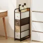 Cómoda con 4 Cajones de Tela Marco de Acero Cómoda para Dormitorio para Espacios Pequeños Salón Vestidor Multicolor