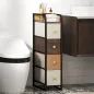 Cómoda con 4 Cajones de Tela Marco de Acero Cómoda para Dormitorio para Espacios Pequeños Salón Vestidor Multicolor