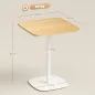 Mesa de Comedor Pequeña Mesa de Cocina Cuadrada para 2 Personas Base Cuadrada de Acero 60x60x75 cm Natural y Blanco