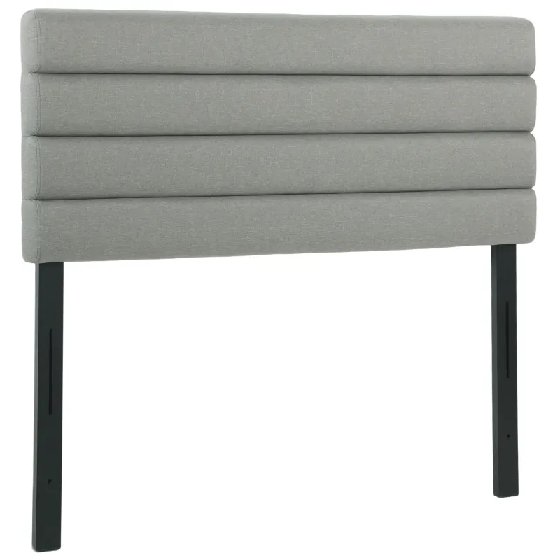 Cabecero de Cama 140 cm Tapizado en Lino Altura Ajustable de 3 Niveles 106/116/126 cm Montado a la Pared Gris