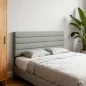Cabecero de Cama 140 cm Tapizado en Lino Altura Ajustable de 3 Niveles 106/116/126 cm Montado a la Pared Gris