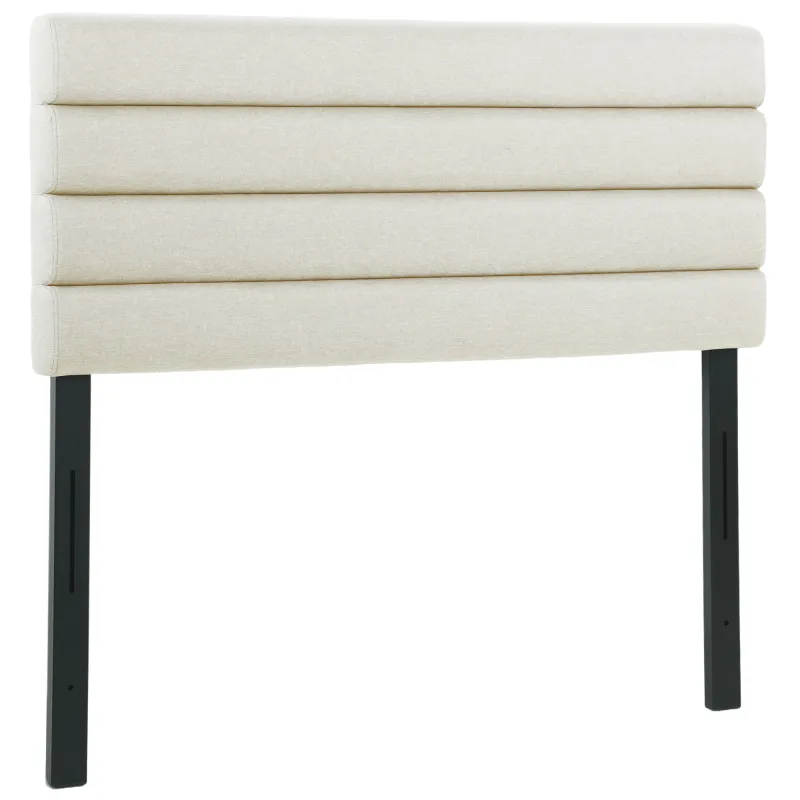 Cabecero de Cama 140 cm Tapizado en Lino Altura Ajustable de 3 Niveles 106/116/126 cm Montado a la Pared Beige