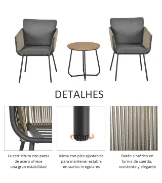 Conjunto de Muebles de Ratán
