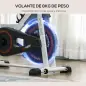 Bici Estática con Resistencia Regulable Volante de Inercia 8 kg Pantalla LCD Manillar y Asiento Ajustable Blanco