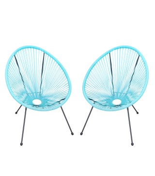 Set de 2 Sillas de Jardín de Ratán