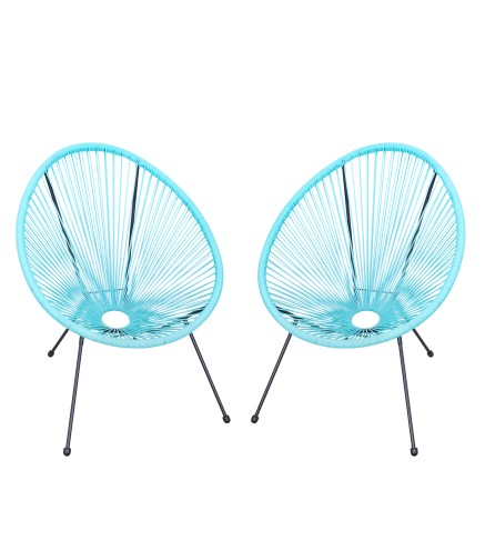 Set de 2 Sillas de Jardín de Ratán