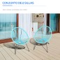Set de 2 Sillas de Jardín de Ratán Set de 2 Sillas de Jardín de Ratán