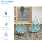 Set de 2 Sillas de Jardín de Ratán Set de 2 Sillas de Jardín de Ratán