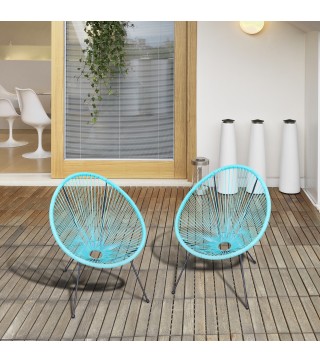 Set de 2 Sillas de Jardín de Ratán