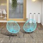 Set de 2 Sillas de Jardín de Ratán Set de 2 Sillas de Jardín de Ratán