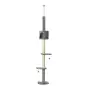 Árbol Rascador para Gatos Rascador para Fijar al Techo Altura 255 cm con Plataformas Cueva Postes de Sisal Bolas Colgantes Gris