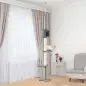 Árbol Rascador para Gatos Rascador para Fijar al Techo Altura 255 cm con Plataformas Cueva Postes de Sisal Bolas Colgantes Gris