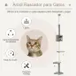 Árbol Rascador para Gatos Rascador para Fijar al Techo Altura 255 cm con Plataformas Cueva Postes de Sisal Bolas Colgantes Gris