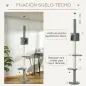 Árbol Rascador para Gatos Rascador para Fijar al Techo Altura 255 cm con Plataformas Cueva Postes de Sisal Bolas Colgantes Gris