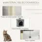 Árbol Rascador para Gatos Rascador para Fijar al Techo Altura 255 cm con Plataformas Cueva Postes de Sisal Bolas Colgantes Gris