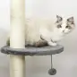 Árbol Rascador para Gatos Rascador para Fijar al Techo Altura 255 cm con Plataformas Cueva Postes de Sisal Bolas Colgantes Gris
