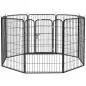 Parque para Mascotas de 8 Paneles 80x100 cm Corralito para Perros con Puerta y Doble Pestillo Metálicos Negro