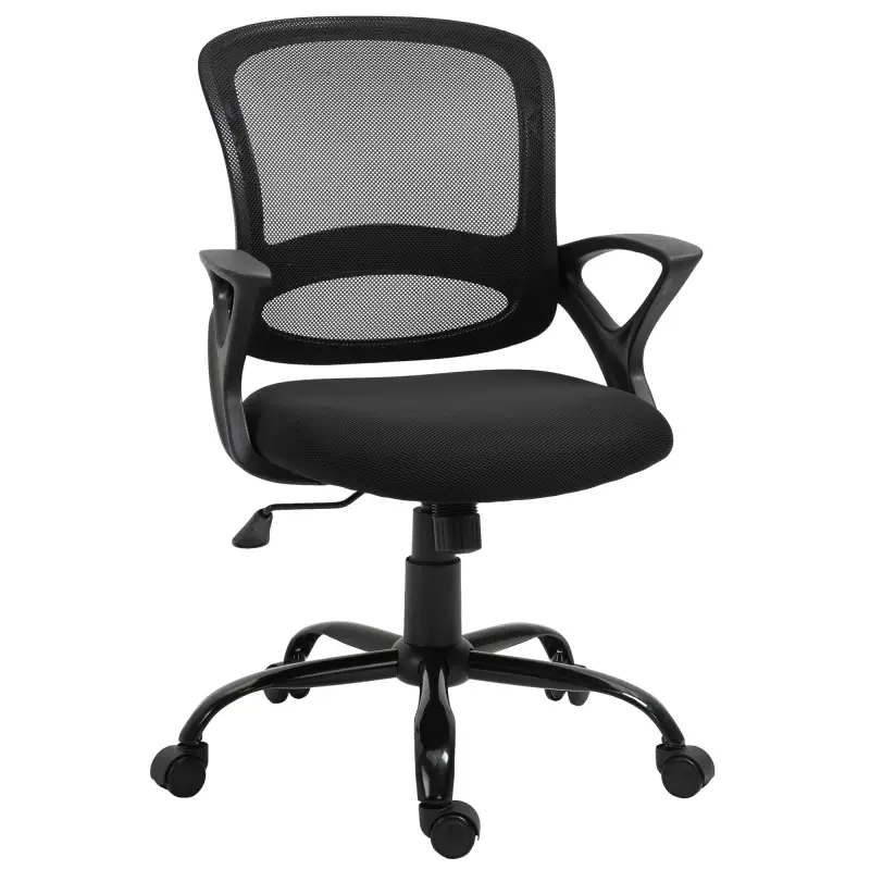 Silla de Oficina Silla de Escritorio de Malla Transpirable Basculante con Altura Ajustable Asiento Giratorio 360° y Soporte Lumb
