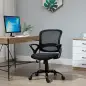 Silla de Oficina Silla de Escritorio de Malla Transpirable Basculante con Altura Ajustable Asiento Giratorio 360° y Soporte Lumb