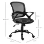 Silla de Oficina Silla de Escritorio de Malla Transpirable Basculante con Altura Ajustable Asiento Giratorio 360° y Soporte Lumb