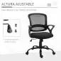 Silla de Oficina Silla de Escritorio de Malla Transpirable Basculante con Altura Ajustable Asiento Giratorio 360° y Soporte Lumb