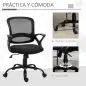 Silla de Oficina Silla de Escritorio de Malla Transpirable Basculante con Altura Ajustable Asiento Giratorio 360° y Soporte Lumb