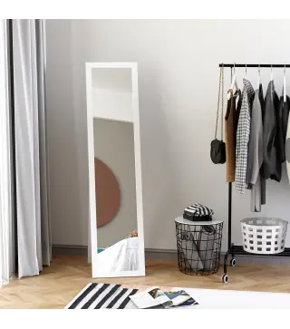Espejo de Cuerpo Entero de Pie o para Colgar de Estilo Moderno para Pasillo Dormitorio 37x37x154 cm Blanco