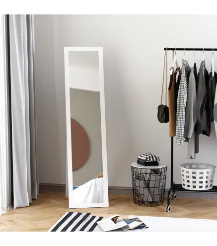 Espejo de Cuerpo Entero de Pie o para Colgar de Estilo Moderno para Pasillo Dormitorio 37x37x154 cm Blanco