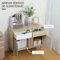 Aparador Auxiliar Mueble de Almacenamiento de Salón con 2 Armarios Cerrados y 2 Cajones Patas Elevadas de Madera de Pino para Co
