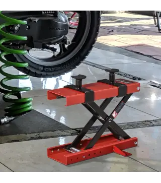 Plataforma Elevadora para Motocicletas Carga Máxima 500 kg con Altura Ajustable de 19-53 cm Soporte de Moto para Aparcar o Repar