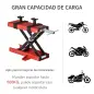 Plataforma Elevadora para Motocicletas Carga Máxima 500 kg con Altura Ajustable de 19-53 cm Soporte de Moto para Aparcar o Repar