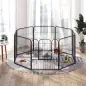 Parque para Mascotas de 8 Paneles 80x80 cm Corralito para Perros con Puerta y Doble Pestillo Metálicos Negro