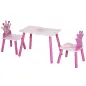 Juego de Mesa y 2 Sillas Infantiles de Madera Set de Mesa 55x34x42 cm Sillas 28x26x50 cm para Niños de 2-4 Años para Dormitorio