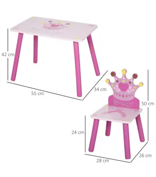 Juego de Mesa y 2 Sillas Infantiles