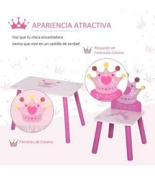 Juego de Mesa y 2 Sillas Infantiles