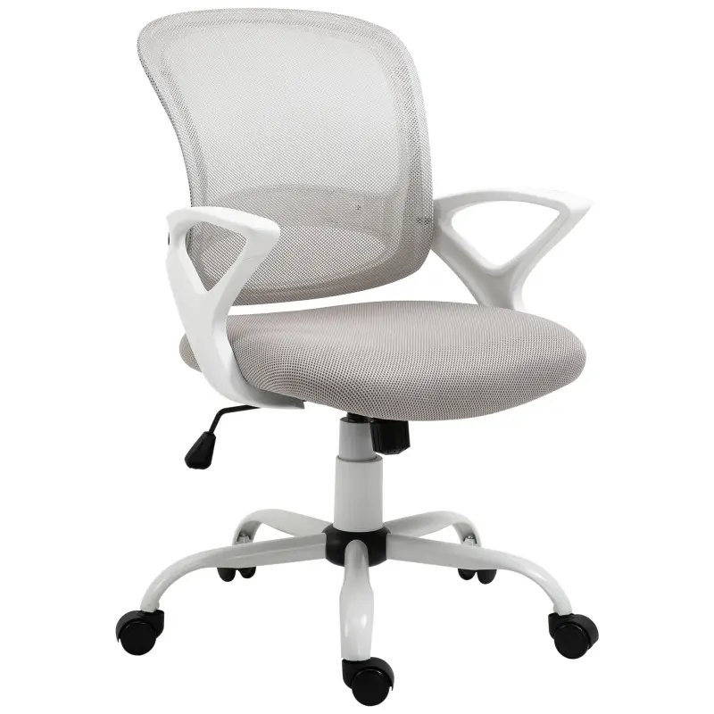 Silla de Oficina Silla de Escritorio de Malla Transpirable Basculante con Altura Ajustable Asiento Giratorio 360° y Soporte Lumb