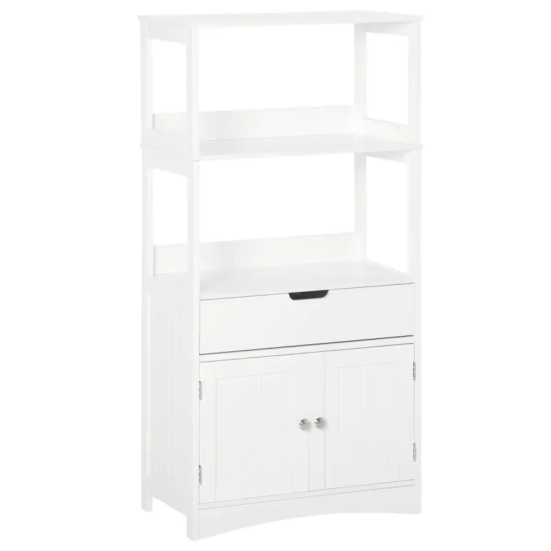 Armario de Baño con 3 Estantes Cajón y 2 Puertas Mueble de Almacenamiento de Suelo Moderno para Cocina Dormitorio Salón