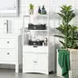 Armario de Baño con 3 Estantes Cajón y 2 Puertas Mueble de Almacenamiento de Suelo Moderno para Cocina Dormitorio Salón