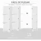 Biombo Separador de Madera de 4 Paneles Divisor de Habitaciones Plegable con 3 Estantes Extraíbles Diseño Persiana para Biombo Separador de Madera de 4 Paneles Divisor de Habitaciones Plegable con 3 Estantes Extraíbles Diseño Persiana para