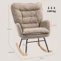 Silla Mecedora con Patas de Madera de Haya y Reposabrazos Mecedora para Lactancia Carga 120 kg para Dormitorio Marrón