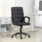 Silla de Oficina Giratoria Tapizada en Lino Sintético Altura Ajustable Basculante Respaldo Medio Reposabrazos Negro