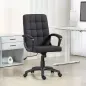 Silla de Oficina Giratoria Tapizada en Lino Sintético Altura Ajustable Basculante Respaldo Medio Reposabrazos Negro Silla de Oficina Giratoria Tapizada en Lino Sintético Altura Ajustable Basculante Respaldo Medio Reposabrazos Negro